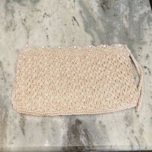 Vintage Handmade Straw Beaded Clutch